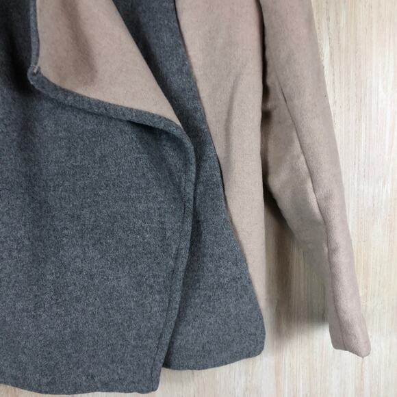Lucky Brand Colorblock Draped Asymmetrical Neutral Lagenlook Cardigan Jacket S - Picture 5 of 11